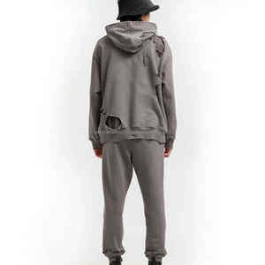 Sweat à capuche pour homme à effet usé, vente chaude, broderie personnalisable, vêtements de haute qualité en gros - Product Image 5