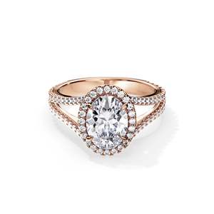 floral Round Brilliant Cut Diamond Engagement Ring 14k Gold plated Prong Setting Women's Fine Jewelry - Product Image 1