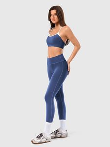 Leggings pour femmes à haute élasticité, écologiques, avec soutien-gorge de sport assorti, respirant à l'avant, séchage rapide, évacuation de l'humidité, pour la course à pied, la gym, le yoga - Product Image 3