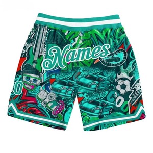 Shorts décontractés pour hommes, imprimés par sublimation, respirants, taille élastique, longueur mi-cuisse, style streetwear, fabricant OEM ODM - Product Image 2