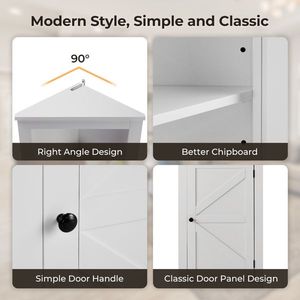 Mueble de Salón FCH 46*30*180cm con Panel Triamínico en Forma de L, 3 Niveles, Puerta Frontal Curva, Patas Dobles en Forma de Z - Product Image 5