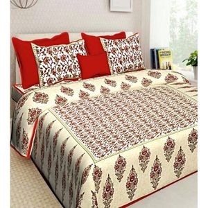 Rajwada Luxe Cotton 3-Piece <b>Queen</b> Bed <b>Sheet</b> Set American Style <b>Fitted</b> and Flat <b>Sheets</b> for Home or Hotel Twin Size - Product Image 1