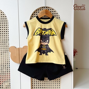 เซ็นคิดส์ชุดเสื้อยืดและเสื้อกล้ามเด็ก ผ้าฝ้าย 100% ยืดได้ 4 ทิศทาง พิมพ์ลายซูเปอร์ฮีโร่ ผลิตในเวียดนาม - Product Image 2