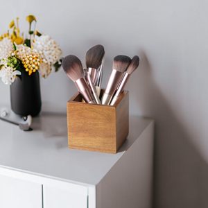 Acacia Wood <b>Makeup</b> Brush Holder Organizer for Vanity Pen and Pencil Holder for Desk Desktop Organizer for Store Marker - Product Image 5
