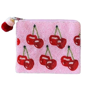 Embroidery Stylish Boho Chic Women's <b>Mini</b> Purse Portable Coin Holder with Eye-catching Seed Bead Wallet Ethnic Style Coin <b>Pouch</b> - Product Image 1