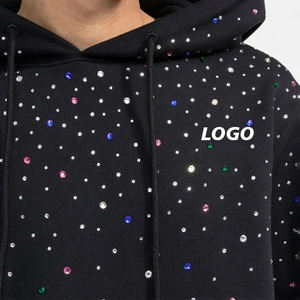 Sudadera con Capucha Personalizada de Invierno para Hombre, Estilo Urbano, Oversize, de Poliéster/Algodón, con Pedrería - Product Image 2