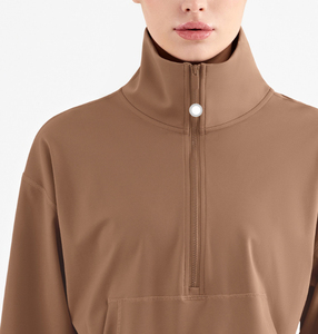 Chaqueta Deportiva Corta de Nylon y Spandex Suave para Mujer, con Media Cremallera, para Otoño e Invierno, Ideal para Correr y Hacer Ejercicio - Product Image 3