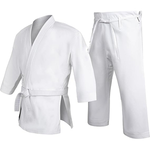 Uniforme d'arts martiaux 100% coton, short d'entraînement traditionnel chinois de karaté, col en V, extensible - Product Image 1
