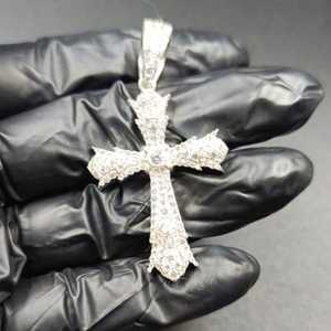 Colgante Cruzado, Colgante de Fe Cristiana, Colgante de Regalo Religioso, Colgante de Plata 925 con Moissanita VVS, Joyería Hip Hop para Raperos - Product Image 6