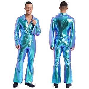 <strong>Mens</strong> Plus Size 70s Disco Jumpsuit Wide Leg <strong>Pants</strong> One Piece Rompers for Vintage Raves Halloween Disco Party <strong>Dancing</strong> Party - Product Image 2