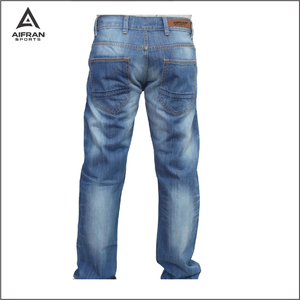 Jeans en denim bleu noir de qualité supérieure Aifran, coupe slim, jeans pour hommes, vente en gros, fournisseur OEM - Product Image 2