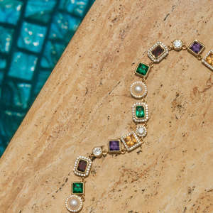 925 Sterling Silver Multi Color <b>Gemstone</b> <b>Bracelet</b> Pearl <b>Bracelet</b> Colorful Tennis <b>Bracelet</b> Luxury men's Jewelry - Product Image 4