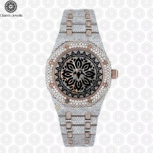 Montre en acier inoxydable de qualité supérieure avec diamant Moissanite, éclat brillant, idéale pour mariage et cadeau, disponible à la vente - Product Image 4