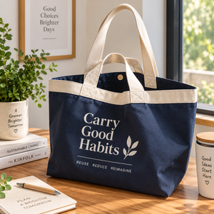 EcoRev Biodegradable Canvas Reusable <b>Tote</b> <b>Bag</b> Positive Vibes Only Bloom a Better Tomorrow Lightweight Durable Shoulder <b>Bag</b> - Product Image 3