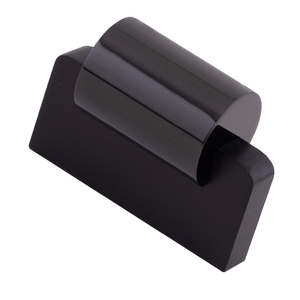 Poignée de meuble cylindrique bicolore en aluminium, design autruche, finition soie noire, PVD or, or rose, noir - Product Image 4