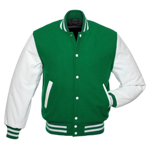 <b>Men's</b> Trendy Streetwear <b>Varsity</b> <b>Bomber</b> <b>Jacket</b> Stand Collar Double Breasted Closure Casual Style Waterproof for Winter 2026 - Product Image 1