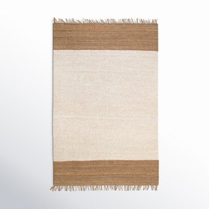 Alfombra de interior a rayas a mano, juego de alfombras de colores costeros neutros - Product Image 1