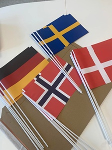 Bandera Personalizada para Agitar con la Mano, Impresión por Sublimación de Tinta en Poliéster, con Palo de Plástico o Madera para Promoción de Eventos - Product Image 4