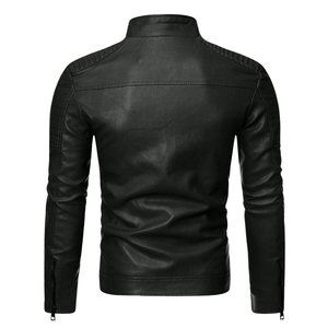 Chaqueta de Cuero Sintético PU Personalizada al por Mayor, OEM ODM, Chaqueta de Motero de Cuero Sintético para Hombre, Vegana, Ecológica, Libre de Azo, Proveedor y Fabricante al por Mayor - Product Image 3