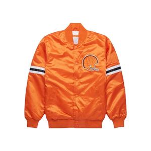 Chaqueta Bomber Casual Estilo Satinado para Hombre, Negra, Mezcla de Poliéster/Algodón, Cuello Alto Bordado a Mano, Cierre de Cremallera - Product Image 2