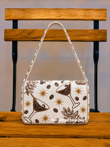 Sac à main de luxe artisanal tendance pour femme, en verre perlé, avec fermeture magnétique robuste et sécurisée - Product Image 2