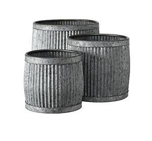 Ensemble de 3 jardinières en métal galvanisé personnalisées pour la maison, le patio, le balcon, jardinières décoratives faites à la main - Product Image 1