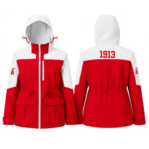Delta |   Sigma |   Veste de pluie Theta Sorority, veste softshell à capuche, veste varsity de haute qualité, veste imperméable pour femmes - Product Image 1