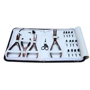 Outils professionnels pour extensions capillaires de salon avec pince à sertir plate, outil de retrait de perles, pince à trois trous, outil de pose par pression et pinces bec de canard - Product Image 6