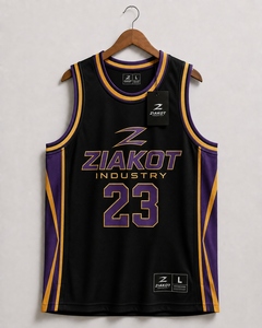 Wholesale Direct Ziakot Industry Custom Black <b>Red</b>-White Round Neck Rib-Knit Basketball Jersey - Product Image 5