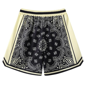 ผู้ผลิตกางเกงบาสเก็ตบอลตาข่ายผู้ชายแบบ OEM ODM มีกระเป๋าข้าง เอวยางยืดพร้อมเชือกผูก  รับพิมพ์ลายแบบ Sublimation 3D - Product Image 4