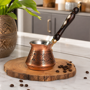 Handmade Black Copper Turkish Coffee Pot Cezve Ibrik Wooden Handle <b>Arabic</b> Greek Espresso Coffee Maker Milk Warmer Gift Pot - Product Image 4