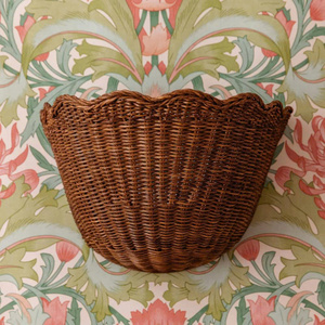 Lámpara de Pared de Mimbre Tejida a Mano de Color Marrón Oscuro, Lámpara de Pared Decorativa de Mimbre, Iluminación de Pared Hecha a Mano de Estilo Rústico Bohemio Vintage - Product Image 5