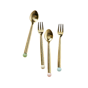 Juegos de cubiertos vintage modernos de acero inoxidable, juego de cubiertos con acabado de alto brillo, aptos para lavavajillas, para bodas y uso doméstico. - Product Image 4