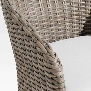 Fauteuil en rotin moderne pour l'extérieur, chaise de salle à manger avec coussin en polyester, mobilier contemporain pour patio, jardin, restaurant, hôtel - Product Image 6