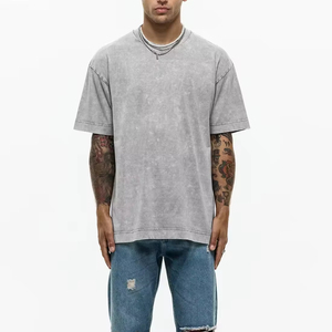 เสื้อยืดโอเวอร์ไซส์ผู้ชาย ผ้าฝ้าย 100% |   เสื้อยืดออกกำลังกายคุณภาพดีที่สุด ราคาโรงงาน บริการ OEM ขายส่ง - Product Image 2