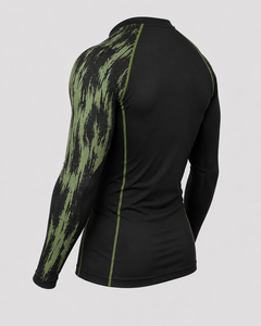 T-shirt de compression à manches longues pour homme, personnalisé, séchage rapide, vert olive, pour la gym, le fitness et l'entraînement sportif - Product Image 5