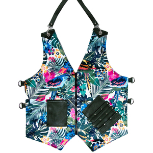 Gilet Monstera fantaisie, gilet respirant imprimé de haute qualité, exclusivement conçu pour les baristas et les mixologues. - Product Image 1
