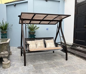 Hand-forged iron garden <b>swing</b> – Exquisite design, rust-resistant, easy to assemble – Outdoor wrought iron furniture workshop - Product Image 3