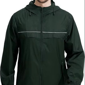 Chaqueta Cortavientos Larga de Invierno para Hombre, Diseño de Marca, con Capucha, Cuello Alto, Estilo Vintage, Ligera, Impermeable, Casual - Product Image 1