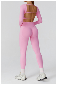 Custom Seamless Yoga Set Women High Waist <b>Leggings</b> With Multiple Top Styles Breathable Stretchy Fitness Wear Sportswear - Product Image 6