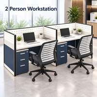 Poste de travail modulaire ergonomique moderne pour centre d'appels avec écran, bureau de travail pour espace partagé des employés