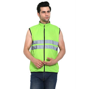 Chaleco de Seguridad ANSI Clase 3, Alta Visibilidad, Color Naranja Lima, Dos Tonos, Malla de Poliéster, Cierre de Cremallera Frontal, 6 Bolsillos - Product Image 1