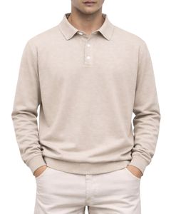 Sudadera Polo Personalizada para Hombre, Color Beige, Manga Larga, Mezcla de Algodón Suave, Estilo Casual, Cuello Clásico, Ropa de Invierno, Fabricante - Product Image 1