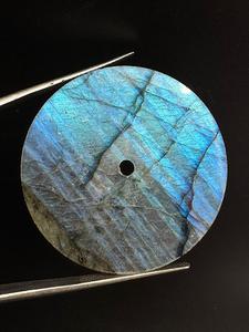blue fire labradorite Flat Back Watch Dial 28.5 mm 1 mm Thickness 2mm Center Hole watch <b>Face</b> - Product Image 4