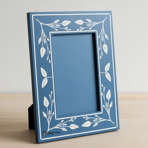 Cadre photo bleu fait main, incrustation d'os artisanale, décoration intérieure - Product Image 6