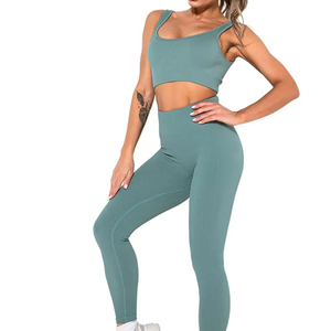 Leggings de Cintura Alta para Mujer, Color Sólido, Elásticos, Transpirables, Deportivos, Pantalones de Yoga de Punto - Product Image 1