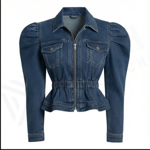 Veste en jean femmes hiver épais chaud lâche dos fermeture éclair jean manteau vêtements d'extérieur pour femmes - Product Image 2