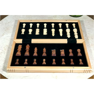 Handmade Wooden Chess Set with Folding Board & Storage | Luxury Staunton Chess Pieces | Classic Travel Board <b>Game</b> Gift Set - Product Image 2