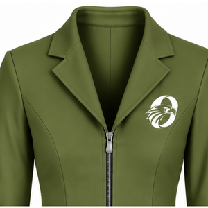 Chaqueta Ecuestre Verde Oliva para Mujer, Corte Entallado, Blazer Elegante para Montar a Caballo, Abrigo para Competencia Ecuestre, Venta al Por Mayor Personalizada - Product Image 3