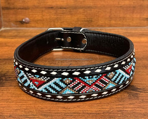 Accessoire personnalisé ajustable Colliers pour chiens en cuir perlé usiné à la main Collier pour animaux de compagnie en cuir véritable de créateur de luxe de haute qualité - Product Image 2